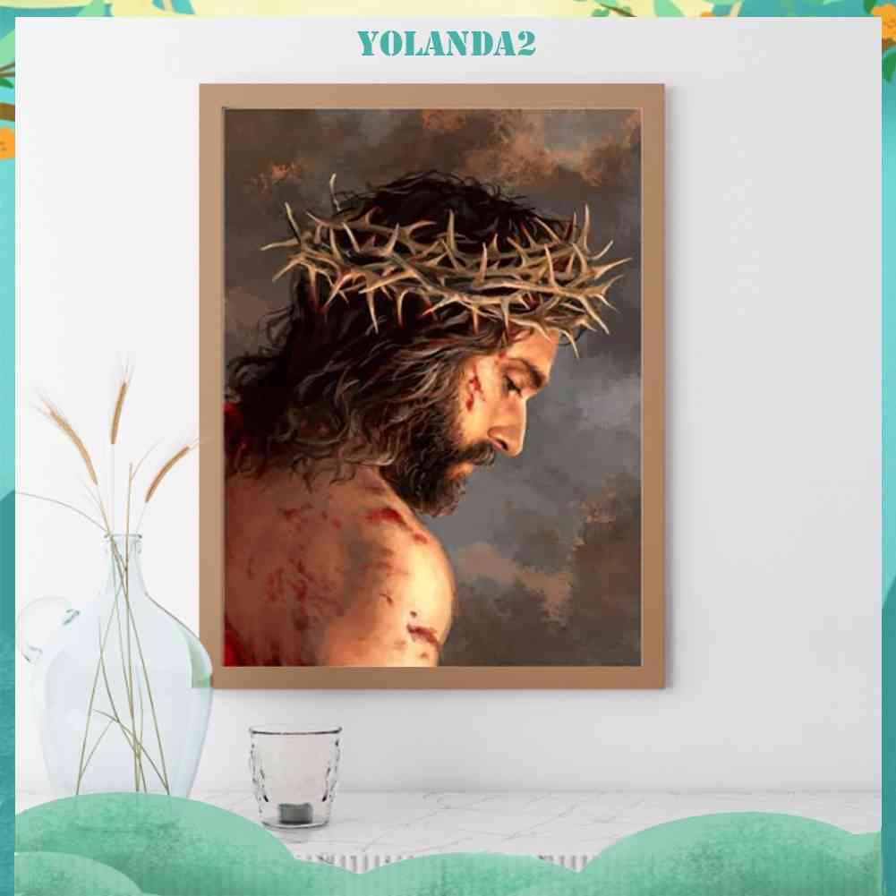 Tranh Đính Đá Kim Cương Toàn Bộ 5D DIY Hình Chúa Jesus