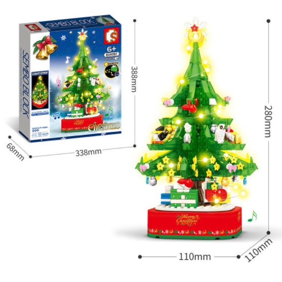 Bộ xếp hình cây thông noel trang trí Giáng sinh Quà tặng trẻ em lego Đồ chơi cho bé Cây thông Noel 6