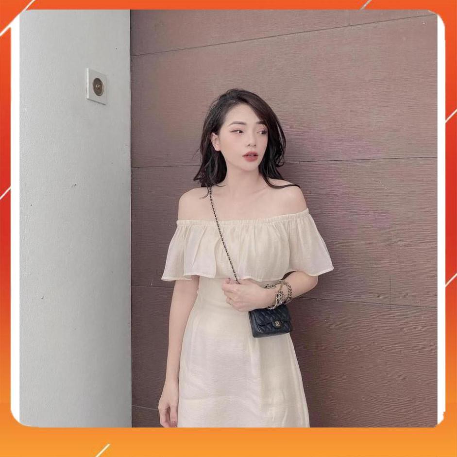 Váy Hở Vai, Váy Trễ Vai, Đầm Trễ Vai Chất Tơ Bèo Hai Lớp Siêu Đẹp