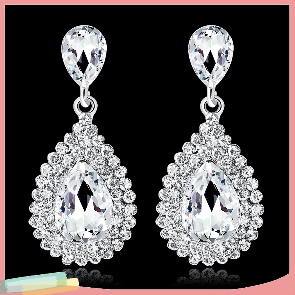 Đôi Khuyên Tai HìNh GiọT NướC ĐíNh Kim Cương Giả Sang TrọNg ThờI Trang Cho Nữ