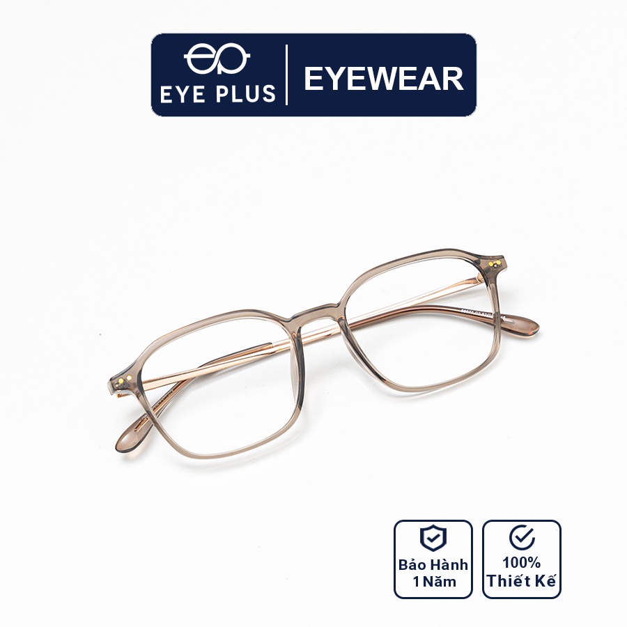 Gọng kính mắt cận nam nữ thời trang EYE PLUS dáng lục giác viền mảnh trẻ trung E450-68077