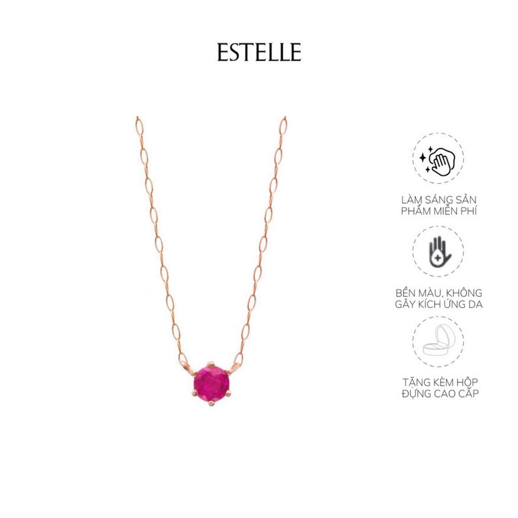 Dây chuyền vàng nữ đính đá Ruby ESTELLE