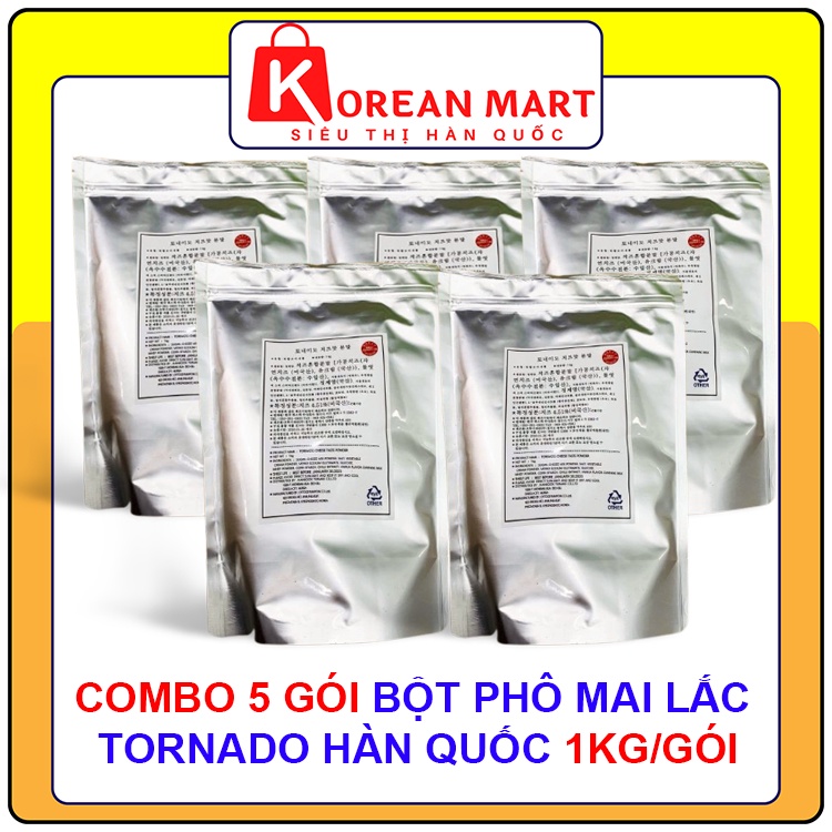 Combo 5 gói bột phô mai Tornado Hàn quốc 1kg/gói