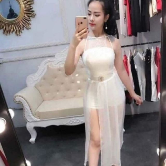 Jump yếm ren phối maxi