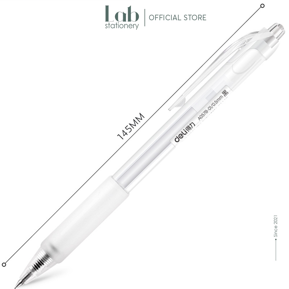 Bút A057b Mực Gel Labo Đầu Bấm Ngòi 0.5mm Vỏ Trong Suốt Có Ruột Thay Thế