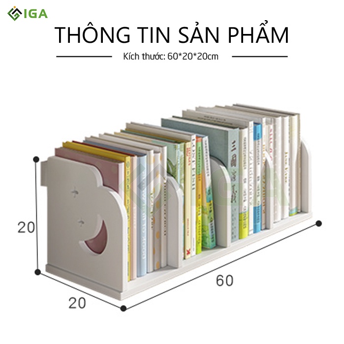 Kệ sách nhiều ngăn để bàn màu trắng - IG410