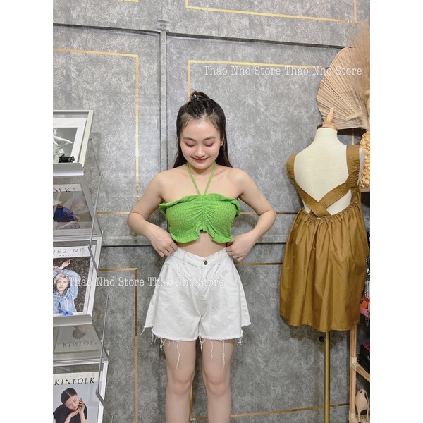 áo ống dây rút (hàng sẵn- hình thật shop Thảo Nhỏ Store chụp )