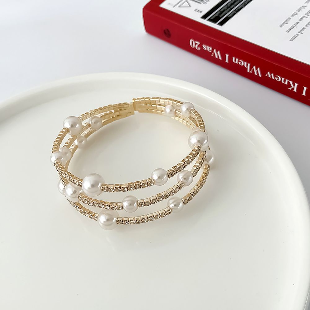 Vòng Tay Chuỗi Hạt Ngọc Trai Đơn Giản Sang Trọng Phong Cách Hàn Quốc Cho Nữ