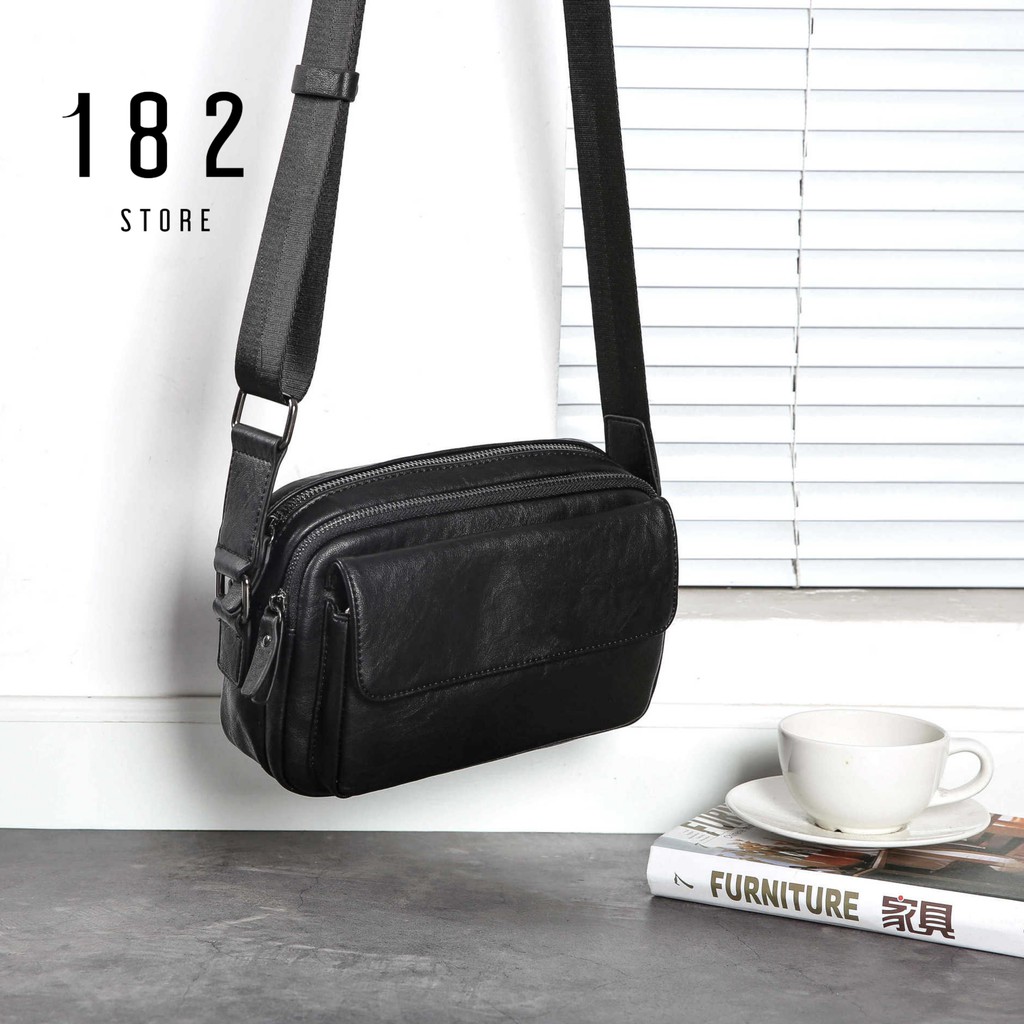 Túi Đeo Chéo Nam Bằng Da Mềm Dạng Hộp Nhiều Ngăn Cao Cấp, Đeo Vai Đi Chơi Dạo Phố Tiện Lợi  - The Black Box | BigBuy360 - bigbuy360.vn