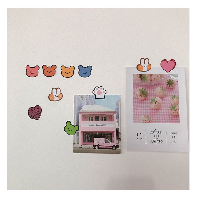 Set hình dán sticker trang trí vở, tập, hộp bút DIY hoạ tiết hoạt hình dễ thương J19