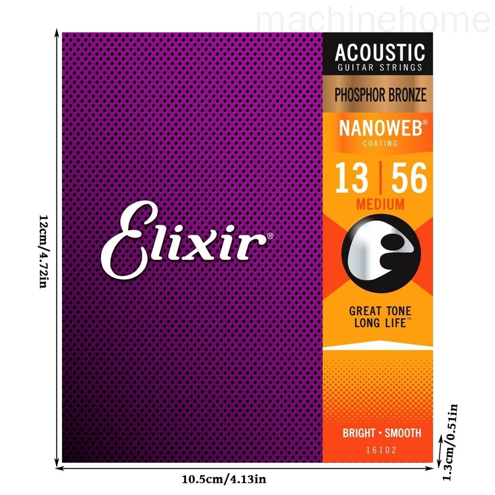 Set 6 dây đàn guitar siêu nhẹ chống ăn mòn cho Elixir 16102 13-56