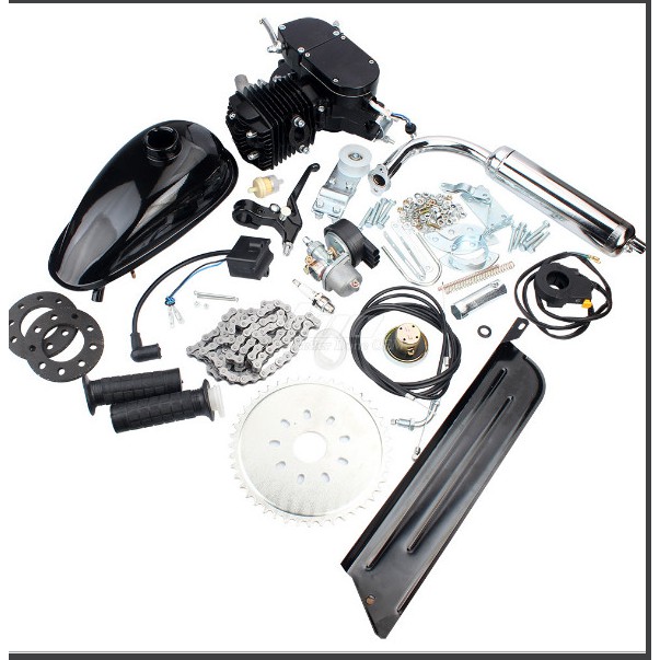 Động cơ 2 thì 50cc cho xe đạp động cơ 50cc cục máy màu bạc