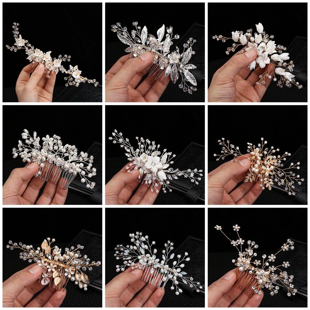 Lược Cài Tóc Bằng Sứ Thiết Kế Tinh Tế MIHAN1|Kẹp Tóc Hình Vương Miện Cho Cô Dâu