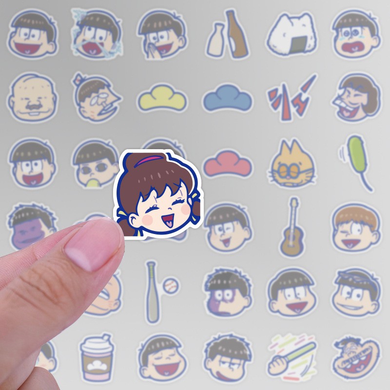 Set 40 miếng sticker hình nhân vật truyện tranh Osomatsu hài hước dán trang trí