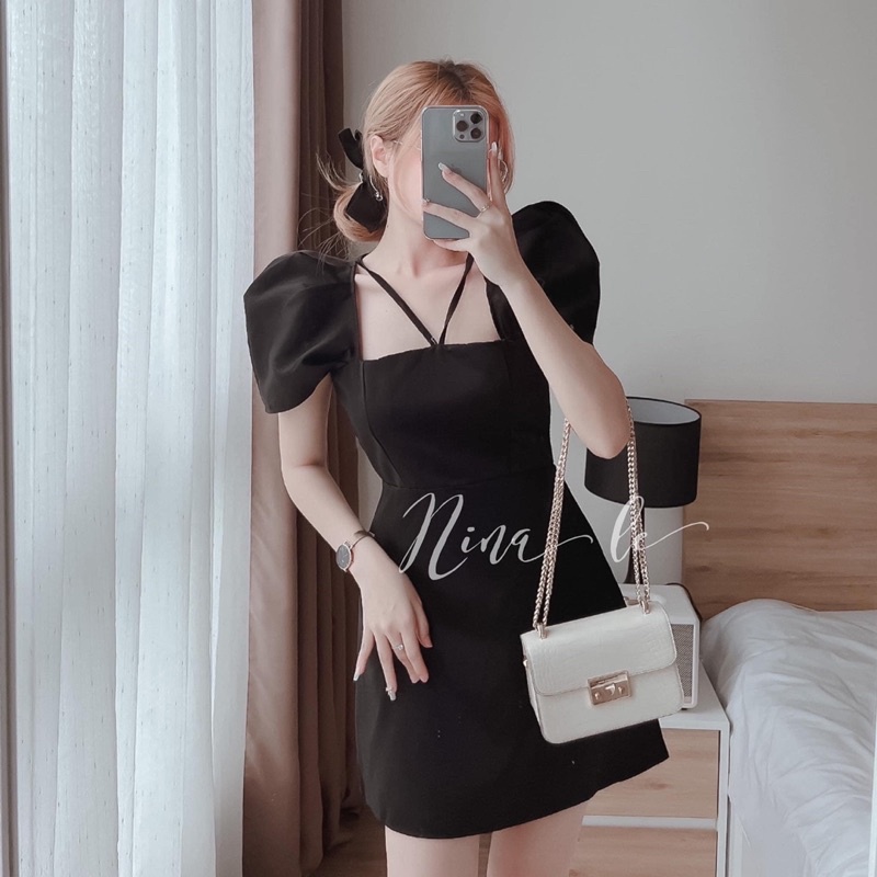 ĐẦM CỔ VUÔNG TAY PHỒNG , ĐẦM TRẮNG HỞ LƯNG CỔ YẾM ĐIỆU ĐÀ NỮ TÍNH-CÓ KÈM MÚT NGỰC SẴN