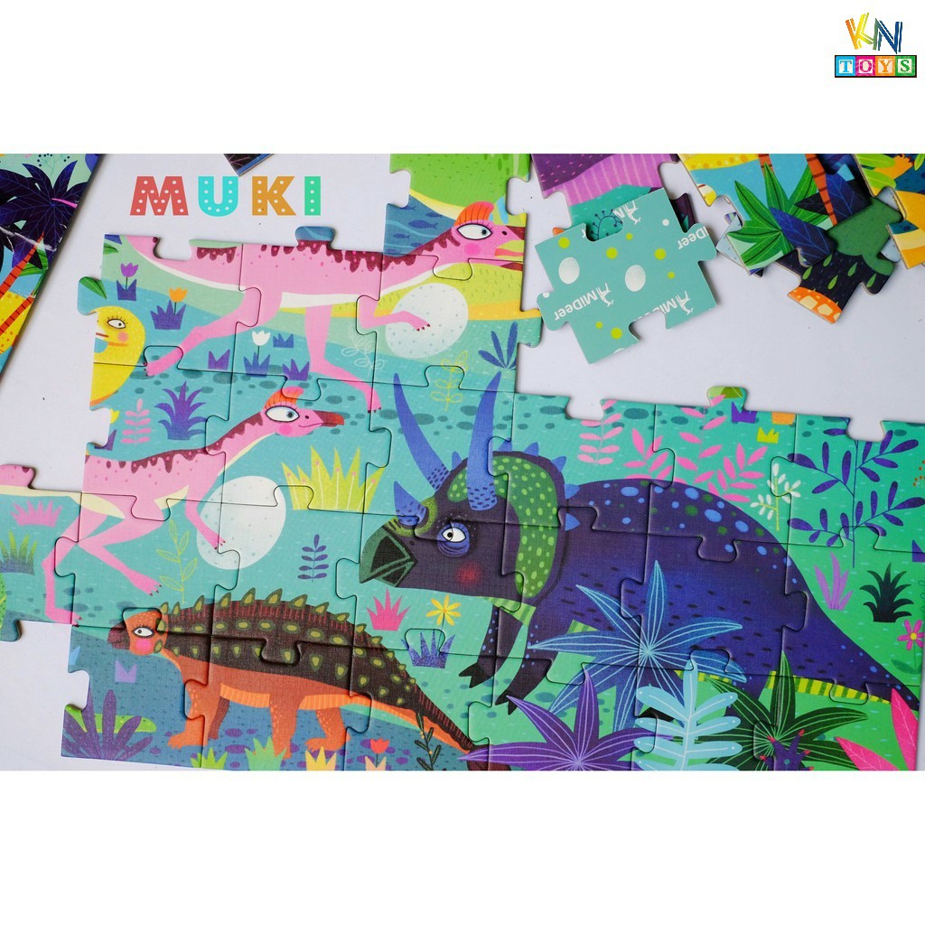 Đồ chơi ghép hình Mideer Puzzle MD3026 – Vali ghép hình Khủng long (104 mảnh ghép)