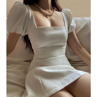 [oos] HELEE DRESS| ĐẦM NỮ NGẮN CỔ VUÔNG TAY PHỒNG ĐAN DÂY LƯNG DÁNG CHỮ A SANG TRỌNG, TRẺ TRUNG (nhận may theo số đ
