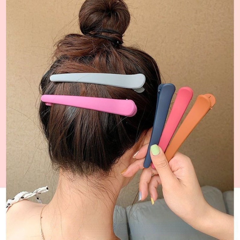 Kẹp tóc mỏ vịt bản lớn không để lại dấu vết nhiều màu tự chọn