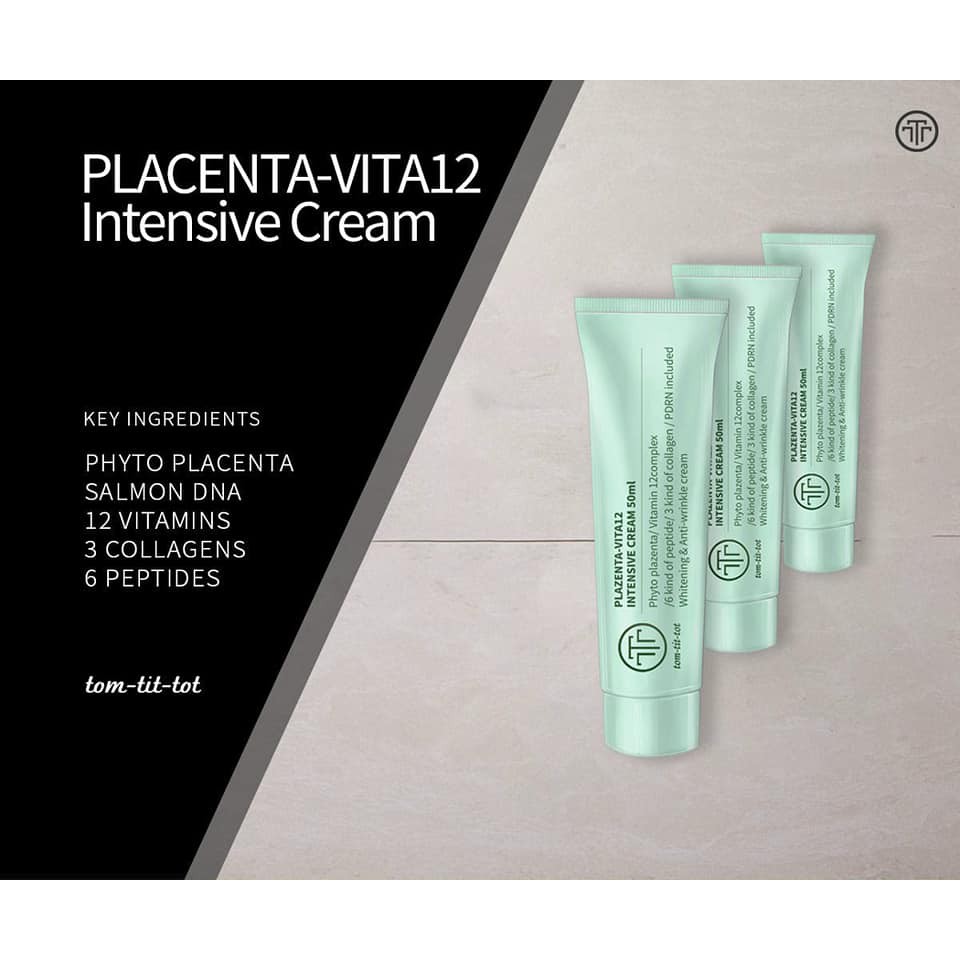 Bộ sản phẩm làm đẹp Kem PLACENTA VITA12 chăm sóc da dưỡng da làm đẹp da sáng da chống lão hóa tuyp mini 12ml