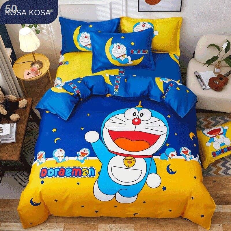 2021 ✕☑◙Corsa phim hoạt hình bốn mảnh dành cho trẻ em Bộ ga trải giường Doraemon chăn gối bé trai và gái ba