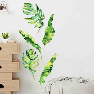 Lá cây nhiệt đới giả gắn tường dùng trang trí phòng khách