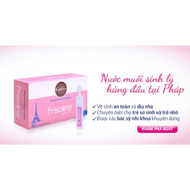 NƯỚC MUỐI SINH LÝ PHÁP RỬA MẮT, MŨI CHO TRẺ FYSOLINE 5ML (40 VĨ/HỘP)- 0403944