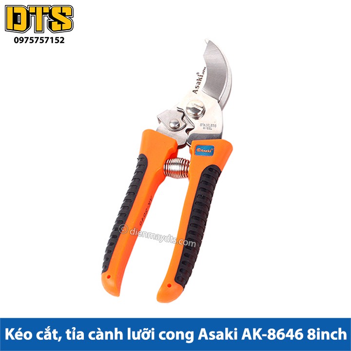 Kéo cắt cành, tỉa cành lưỡi cong Asaki AK-8646 8inch