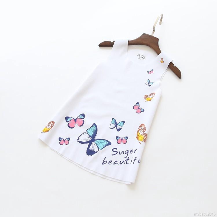 Đầm cotton in hình bướm cho bé gái