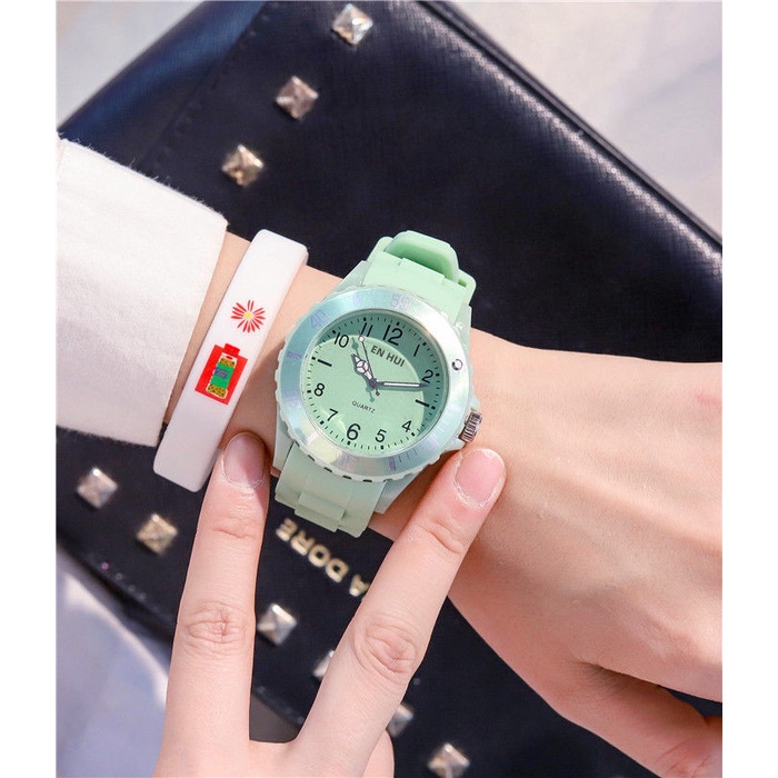 Đồng Hồ Đeo Tay Mặt Tròn Nhỏ Chống Thấm Nước Phong Cách Hàn Quốc Dành Cho Học Sinh