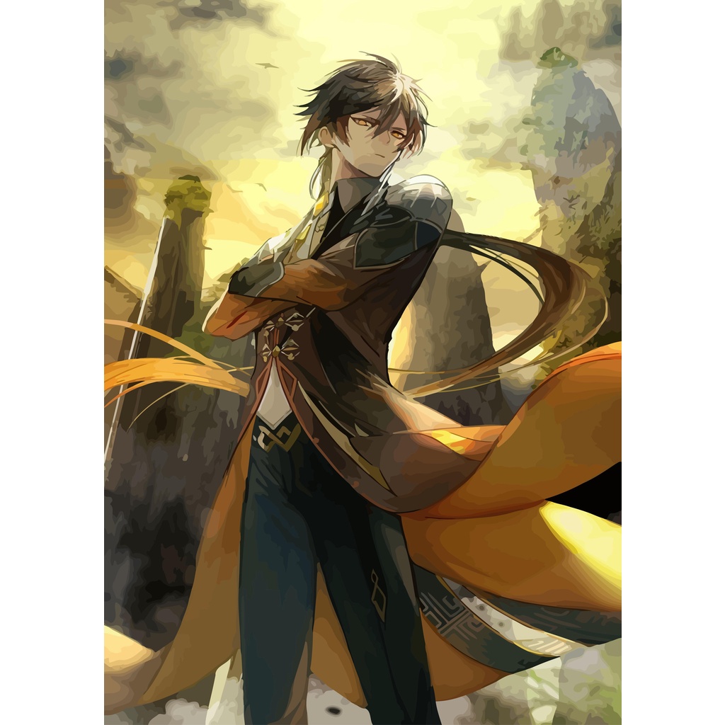 Tranh Sơn Dầu Trang Trí Hình Anime (Tự Sơn)