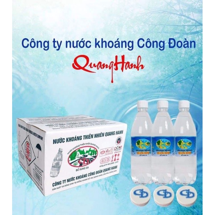 Thùng 20 chai nước khoáng mặn Công đoàn Quang Hanh 500 ml