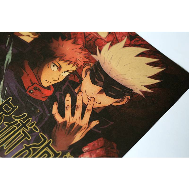 Áp Phích Treo Tường Trang Trí In Hình Jujutsu Kaisen "The First Years And Gojo 50.5x35cm