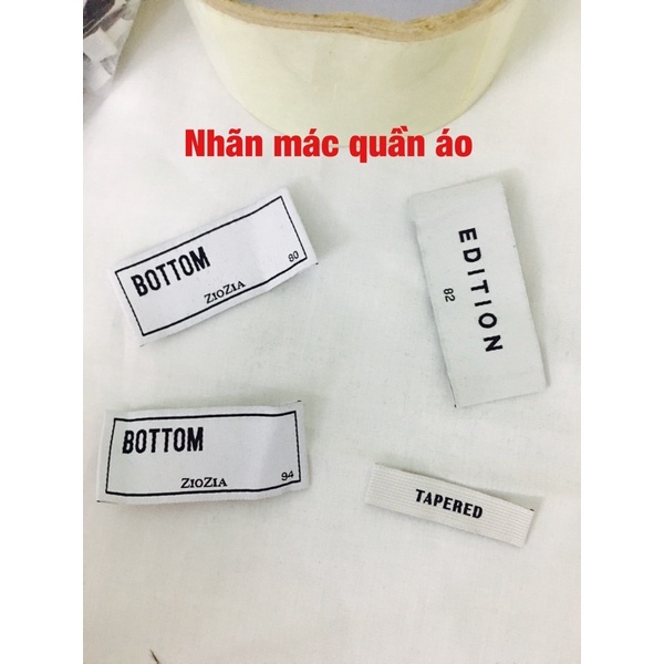 50 chiếc nhãn mác quần áo in chữ