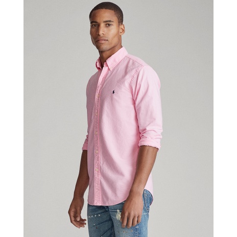 Áo Sơ Mi Cotton Dài Tay Màu Trơn Phong Cách Doanh Nhân Thời Trang Ralph Lauren Cho Nam