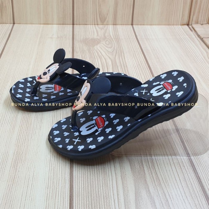 Giày sandal co giãn màu đen cho bé gái từ 22-33 tuổi 2 3 4 5 6 7 tuổi - 25