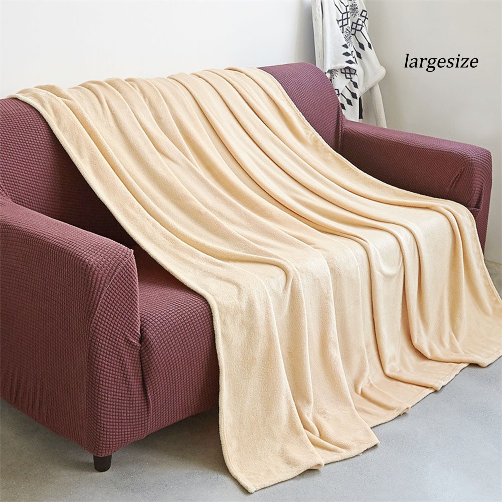 Chăn Flannel mềm mại dày dặn ấm áp màu trơn dùng trong sô pha/ phòng ngủ