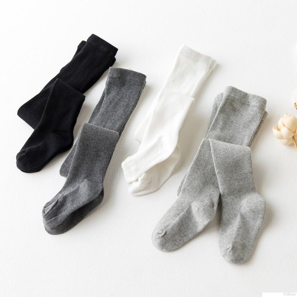 Quần legging dệt kim mềm mại màu trơn chống trượt giữ ấm mùa đông cho bé gái