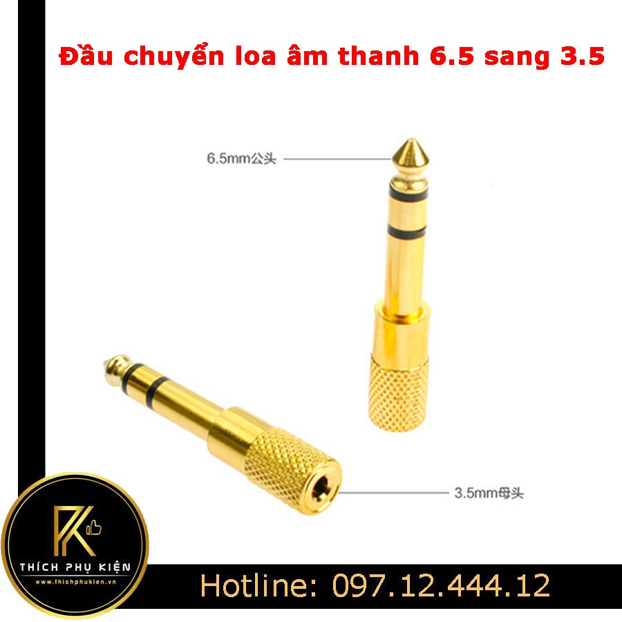 Bộ đầu chuyển đổi âm thanh jack 6.5 sang jack 3.5 và đầu 3.5 sang 6.5