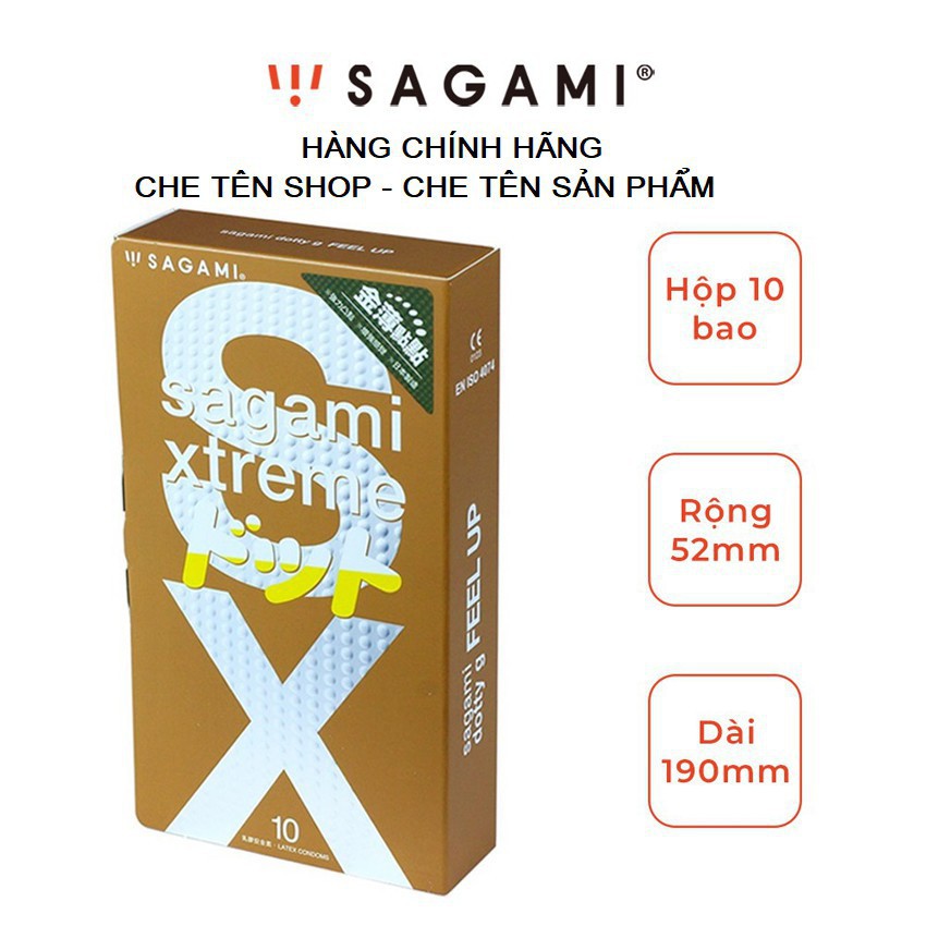 Bao Cao Su Sagami Xtreme Feel Up - Siêu mỏng - Co giãn linh hoạt - Gân Gai - Hộp 10 bao 👌