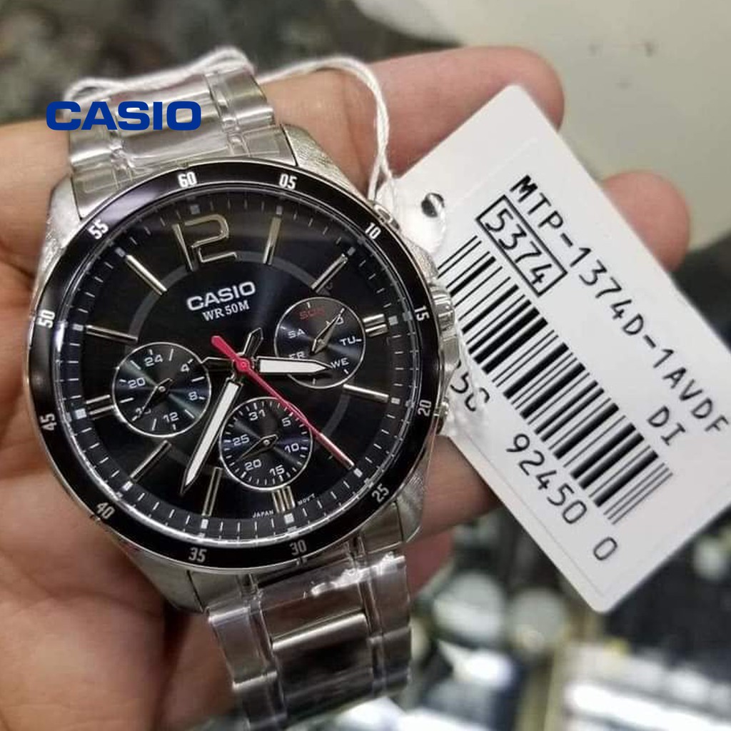 Đồng hồ nam CASIO MTP-1374D-1AVDF chính hãng - Bảo hành 1 năm, Thay pin miễn phí