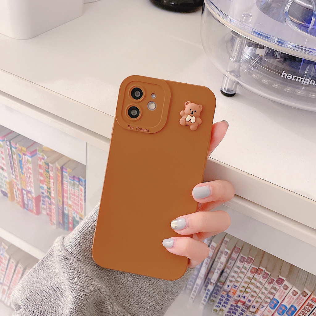 Ốp lưng iphone cạnh vuông bảo vệ camera Brown candy 7plus x xsmax 11 11promax 12 12pro 12promax 13 13pro 13promax DT13