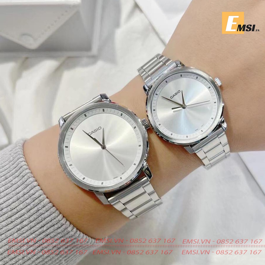 Đồng Hồ Casio Cặp Đôi MTP-B115D-7EVDF & LTP-B115D-7EVDF Dây Kim Loại - 3 Kim - Chống Nước EMSI.VN