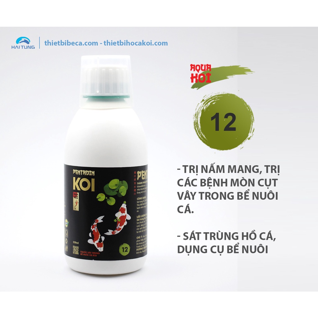 PENTADIN Chữa Nấm Mang, Mục Vây, Mục Đuôi, Sát Khuẩn Hồ Koi