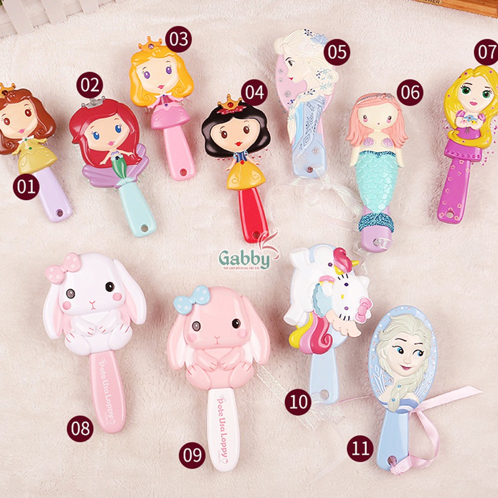 LƯỢC DISNEY CÔNG CHÚA CHO BÉ (Hình Elsa/ Hello Kitty/ Thỏ/ Alice/ Disney Princess)