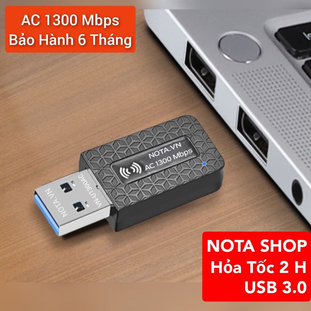 [Hỏa Tốc - BH 6 TH] USB 3.0 Nâng cấp bộ thu wifi 5G, AC 1300Mbps 5Ghz,  Anten dài giúp ổn định giảm lag, tăng tốc độ