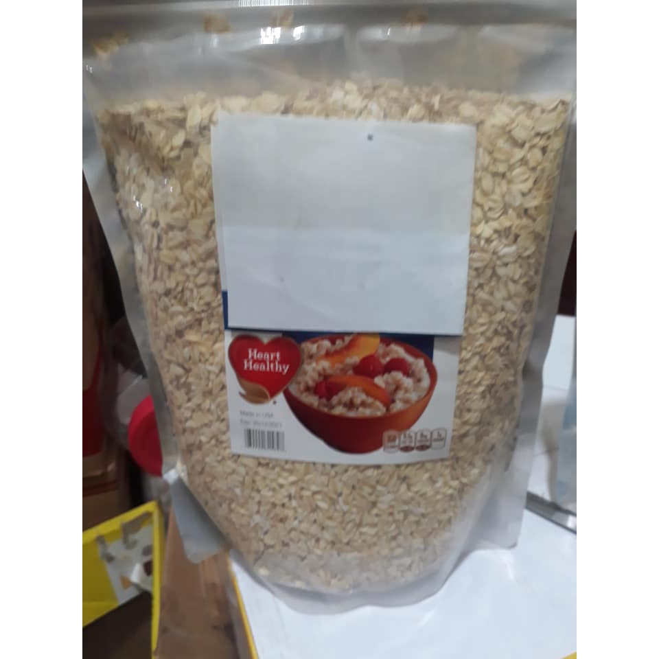Yến mạch 1kg  nguyên cám cán dẹt QK.