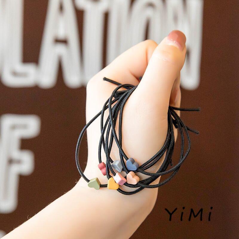 🍓Dây buộc tóc cao su co giãn màu sắc ngọt ngào đơn giản cho nữ