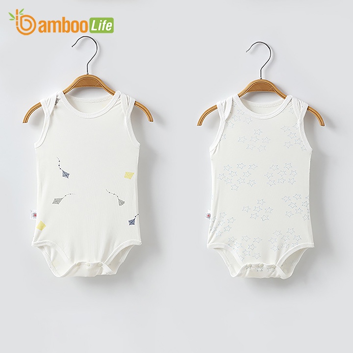 Bộ bodysuit ngắn tay trẻ em sợi tre Bamboo Life BL103 áo liền quần hình họa tiết xinh cho bé