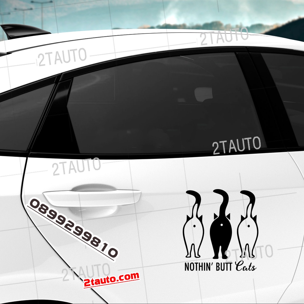 Tem decal HÌNH CON MÈO dán xe nhiều kích thước, chống thấm nước, logo CHÚ MÈO dán trang trí ô tô xe hơi - MẪU 1