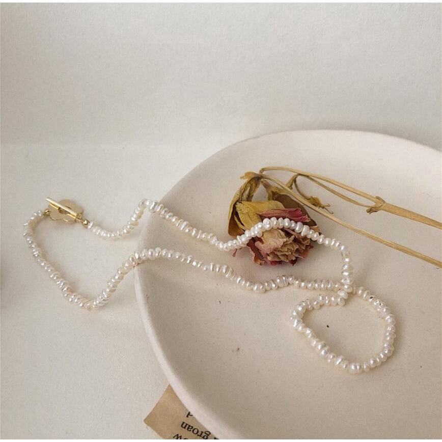 Dây Chuyền Đính Hoa Và Ngọc Trai Xinh Xắn Cho Nữ